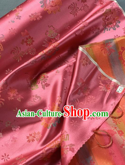Chinese Classical Chrysanthemum Pattern Design Peach Pink Silk Fabric Asian Traditional Hanfu Brocade Material Chinese Classical Chrysanthemum Pattern Design Peach Pink Silk Fabric Asian Traditional Hanfu Brocade Material