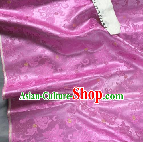 Chinese Classical Peony Pattern Design Lilac Silk Fabric Asian Traditional Hanfu Brocade Material Chinese Classical Peony Pattern Design Lilac Silk Fabric Asian Traditional Hanfu Brocade Material