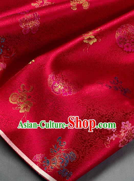 Chinese Classical Wedding Peony Pattern Design Red Silk Fabric Asian Traditional Hanfu Brocade Material Chinese Classical Wedding Peony Pattern Design Red Silk Fabric Asian Traditional Hanfu Brocade Material