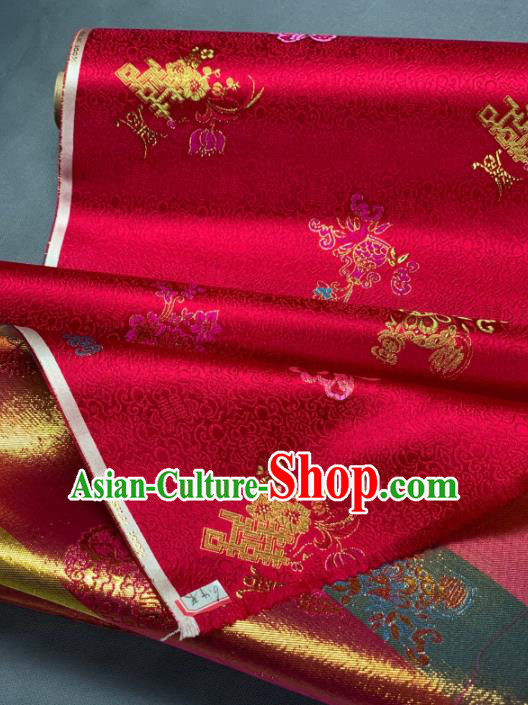 Chinese Classical Wedding Peony Pattern Design Red Silk Fabric Asian Traditional Hanfu Brocade Material Chinese Classical Wedding Peony Pattern Design Red Silk Fabric Asian Traditional Hanfu Brocade Material