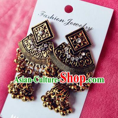 Asian India Traditional Retro Ear Jewelry Indian Handmade Earrings for Women