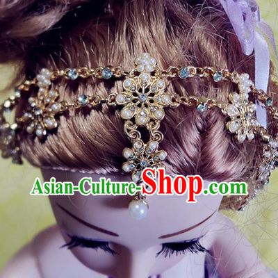 India Traditional Dance Eyebrows Pendant Asian Indian Handmade Hair Accessories for Women