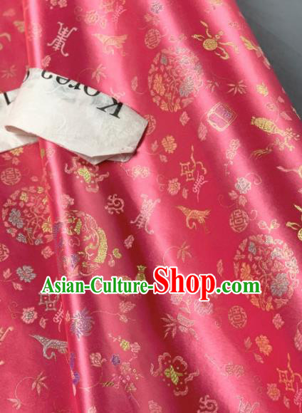 Asian Chinese Traditional Crane Pattern Design Rosy Brocade Fabric Silk Fabric Tapestry Satin Asian Chinese Traditional Crane Pattern Design Rosy Brocade Fabric Silk Fabric Tapestry Satin