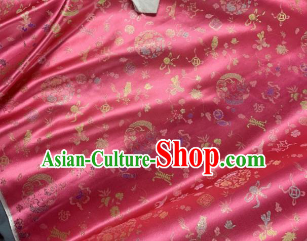 Asian Chinese Traditional Crane Pattern Design Rosy Brocade Fabric Silk Fabric Tapestry Satin Asian Chinese Traditional Crane Pattern Design Rosy Brocade Fabric Silk Fabric Tapestry Satin