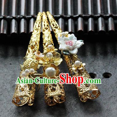 Traditional Chinese Qing Dynasty Nail Wraps Ancient Court Queen Handmade Finger Accessories for Women