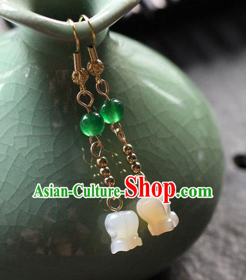 Traditional Chinese Handmade Convallaria Majalis Earrings Ancient Hanfu Ear Accessories for Women Traditional Chinese Handmade Convallaria Majalis Earrings Ancient Hanfu Ear Accessories for Women