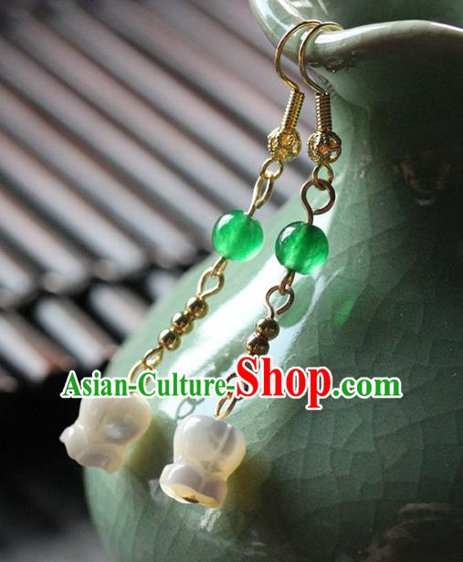 Traditional Chinese Handmade Convallaria Majalis Earrings Ancient Hanfu Ear Accessories for Women Traditional Chinese Handmade Convallaria Majalis Earrings Ancient Hanfu Ear Accessories for Women