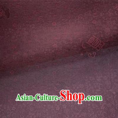 Chinese Traditional Classical Pattern Design Purplish Red Silk Fabric Asian Hanfu Material