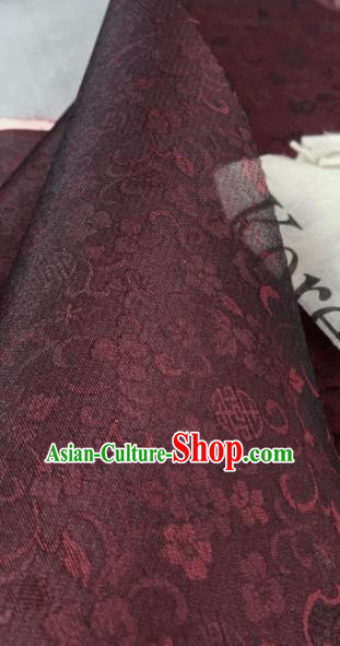 Chinese Traditional Classical Pattern Design Purplish Red Silk Fabric Asian Hanfu Material Chinese Traditional Classical Pattern Design Purplish Red Silk Fabric Asian Hanfu Material
