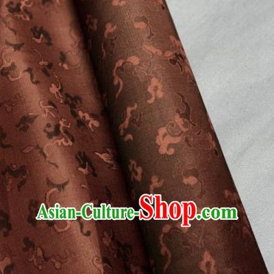 Chinese Traditional Classical Pattern Design Brown Silk Fabric Asian Hanfu Material