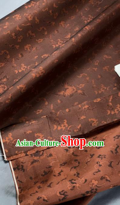 Chinese Traditional Classical Pattern Design Brown Silk Fabric Asian Hanfu Material Chinese Traditional Classical Pattern Design Brown Silk Fabric Asian Hanfu Material