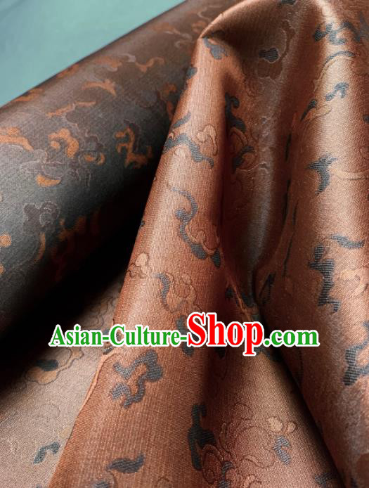 Chinese Traditional Classical Pattern Design Brown Silk Fabric Asian Hanfu Material Chinese Traditional Classical Pattern Design Brown Silk Fabric Asian Hanfu Material