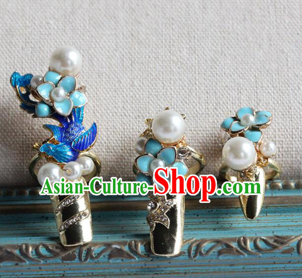 Traditional Chinese Wedding Nail Wrap Handmade Bride Fingernail Accessories for Women Traditional Chinese Wedding Nail Wrap Handmade Bride Fingernail Accessories for Women