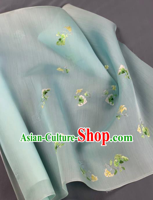 Chinese Traditional Classical Embroidered Pattern Design Light Green Silk Fabric Asian Hanfu Material Chinese Traditional Classical Embroidered Pattern Design Light Green Silk Fabric Asian Hanfu Material