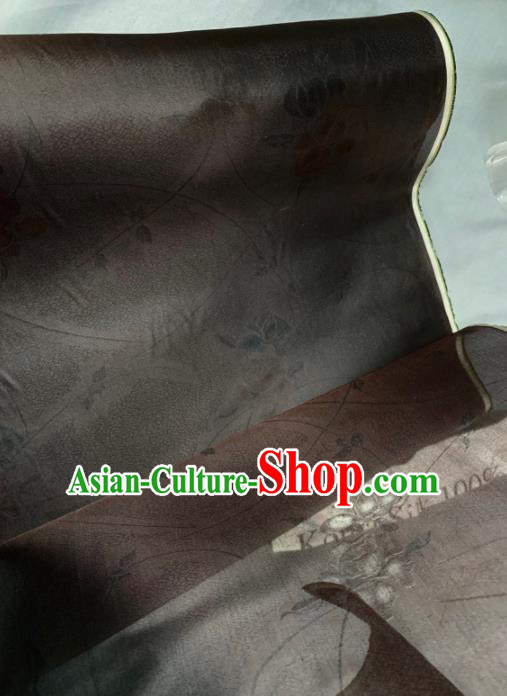 Chinese Traditional Classical Pattern Design Deep Brown Silk Fabric Asian Hanfu Material Chinese Traditional Classical Pattern Design Deep Brown Silk Fabric Asian Hanfu Material