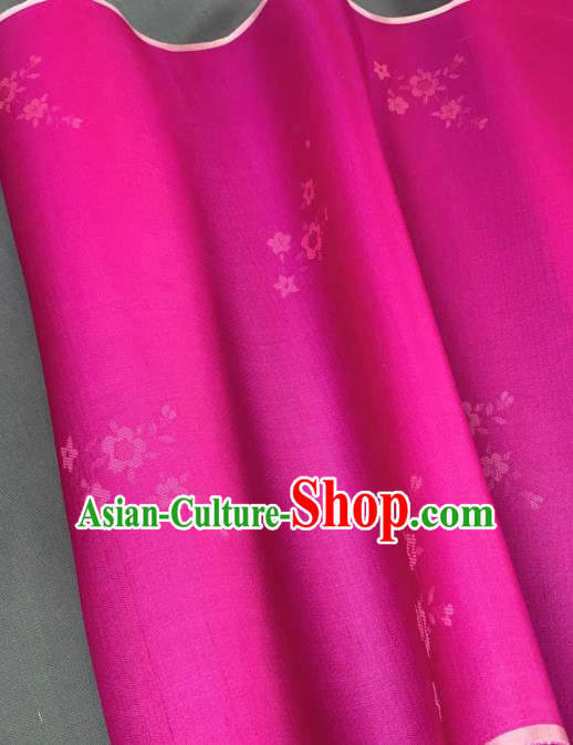 Chinese Traditional Classical Plum Blossom Pattern Design Rosy Silk Fabric Asian Hanfu Material Chinese Traditional Classical Plum Blossom Pattern Design Rosy Silk Fabric Asian Hanfu Material