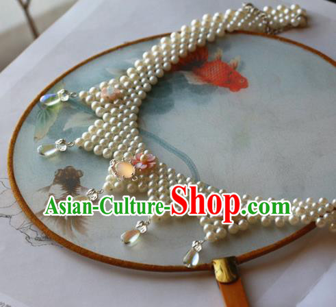 Traditional Chinese Handmade Necklace Ancient Hanfu Pearls Necklet Accessories for Women Traditional Chinese Handmade Necklace Ancient Hanfu Pearls Necklet Accessories for Women