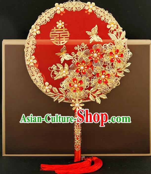 Traditional Chinese Classical Red Round Fans Ancient Hanfu Wedding Palace Fan for Women Traditional Chinese Classical Red Round Fans Ancient Hanfu Wedding Palace Fan for Women