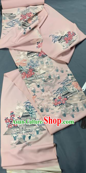 Chinese Traditional Classical Flowers Pattern Design Pink Silk Fabric Asian Hanfu Material Chinese Traditional Classical Flowers Pattern Design Pink Silk Fabric Asian Hanfu Material