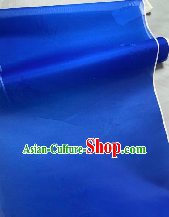 Chinese Traditional Orchid Pattern Design Royalblue Silk Fabric Asian Hanfu Material Chinese Traditional Orchid Pattern Design Royalblue Silk Fabric Asian Hanfu Material