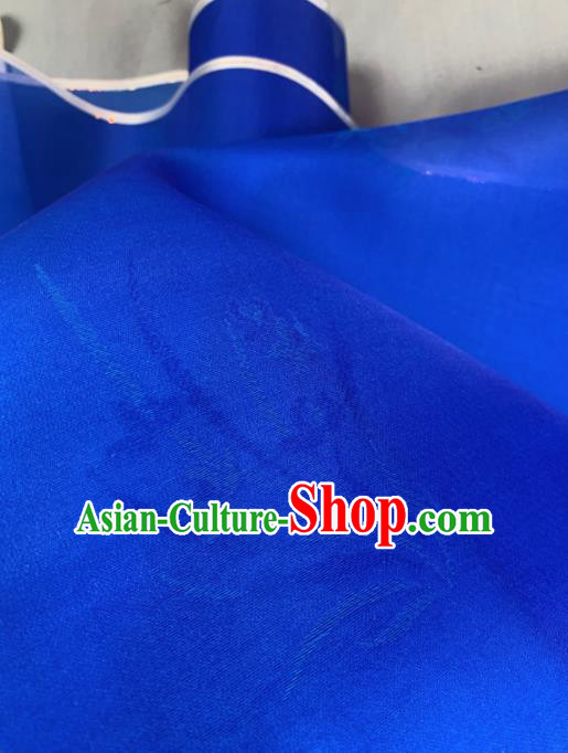 Chinese Traditional Orchid Pattern Design Royalblue Silk Fabric Asian Hanfu Material Chinese Traditional Orchid Pattern Design Royalblue Silk Fabric Asian Hanfu Material