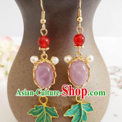 Traditional Chinese Handmade Pink Goldfish Earrings Ancient Hanfu Ear Accessories for Women