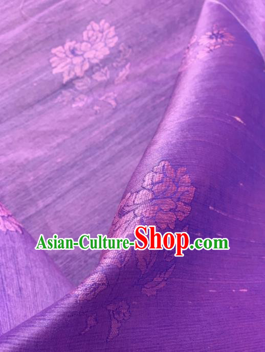 Chinese Traditional Classical Peony Chrysanthemum Pattern Design Purple Silk Fabric Asian Hanfu Material Chinese Traditional Classical Peony Chrysanthemum Pattern Design Purple Silk Fabric Asian Hanfu Material