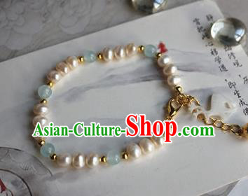 Traditional Chinese Handmade Pearls Bracelet Ancient Hanfu Bangle Accessories for Women Traditional Chinese Handmade Pearls Bracelet Ancient Hanfu Bangle Accessories for Women