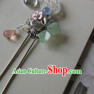 Traditional Chinese Bride Shell Goldfish Hairpin Headdress Ancient Court Hair Accessories for Women