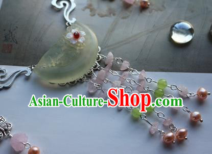 Traditional Chinese Handmade Jade Carving Necklace Ancient Hanfu Necklet Accessories for Women Traditional Chinese Handmade Jade Carving Necklace Ancient Hanfu Necklet Accessories for Women