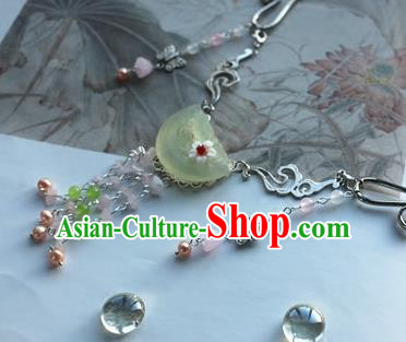 Traditional Chinese Handmade Jade Carving Necklace Ancient Hanfu Necklet Accessories for Women Traditional Chinese Handmade Jade Carving Necklace Ancient Hanfu Necklet Accessories for Women