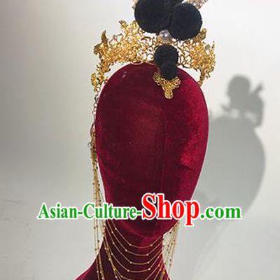 Traditional Chinese Stage Show Headdress Handmade Catwalks Hair Accessories for Women