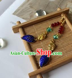 Traditional Chinese Handmade Cloisonne Leaf Earrings Ancient Hanfu Ear Accessories for Women Traditional Chinese Handmade Cloisonne Leaf Earrings Ancient Hanfu Ear Accessories for Women