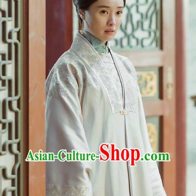 Chinese Drama Ancient Ming Dynasty Crown Princess Zhang Yan Replica Costumes and Headpiece for Women