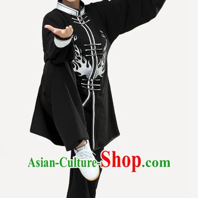 Top Tai Chi Kung Fu Black Outfits Chinese Traditional Martial Arts Stage Performance Costumes for Women