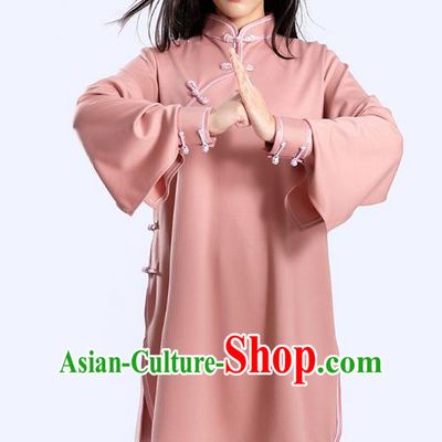Top Tai Chi Kung Fu Competition Deep Pink Outfits Chinese Traditional Martial Arts Costumes for Women
