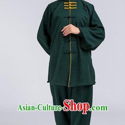 Top Chinese Tai Chi Chuan Training Atrovirens Outfits Traditional Kung Fu Martial Arts Competition Costumes for Women