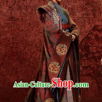 Chinese Ancient Ming Dynasty Queen Hu Shanxiang Drama Empress of the Ming Replica Costumes and Headpiece for Women