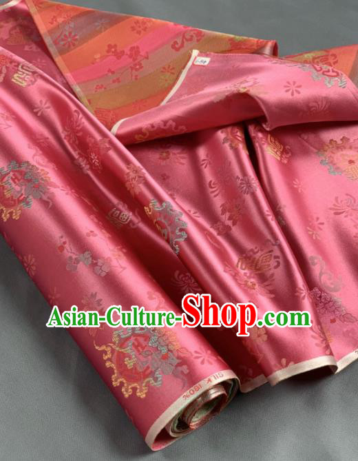 Chinese Classical Chrysanthemum Pattern Design Peach Pink Silk Fabric Asian Traditional Hanfu Brocade Material Chinese Classical Chrysanthemum Pattern Design Peach Pink Silk Fabric Asian Traditional Hanfu Brocade Material
