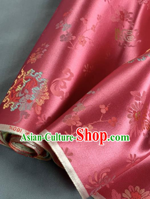 Chinese Classical Chrysanthemum Pattern Design Peach Pink Silk Fabric Asian Traditional Hanfu Brocade Material Chinese Classical Chrysanthemum Pattern Design Peach Pink Silk Fabric Asian Traditional Hanfu Brocade Material