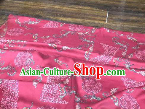 Chinese Traditional Design Pattern Red Silk Fabric Cheongsam Gambiered Guangdong Gauze Drapery Chinese Traditional Design Pattern Red Silk Fabric Cheongsam Gambiered Guangdong Gauze Drapery