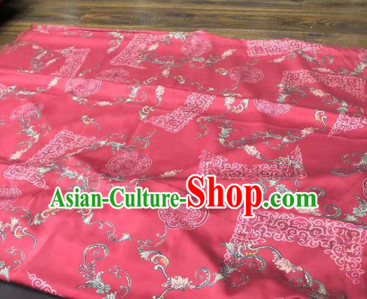 Chinese Traditional Design Pattern Red Silk Fabric Cheongsam Gambiered Guangdong Gauze Drapery Chinese Traditional Design Pattern Red Silk Fabric Cheongsam Gambiered Guangdong Gauze Drapery