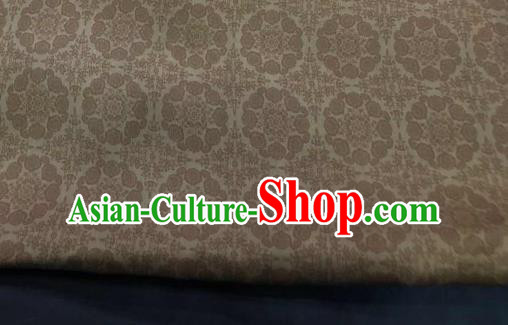 Chinese Traditional Design Pattern Light Brown Silk Fabric Cheongsam Gambiered Guangdong Gauze Drapery Chinese Traditional Design Pattern Light Brown Silk Fabric Cheongsam Gambiered Guangdong Gauze Drapery
