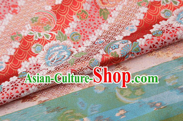 Chinese Traditional Peony Pattern Red Brocade Fabric Cheongsam Satin Tapestry Drapery Chinese Traditional Peony Pattern Red Brocade Fabric Cheongsam Satin Tapestry Drapery