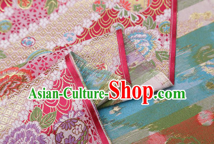 Chinese Traditional Peony Pattern Rosy Brocade Fabric Cheongsam Satin Tapestry Drapery Chinese Traditional Peony Pattern Rosy Brocade Fabric Cheongsam Satin Tapestry Drapery