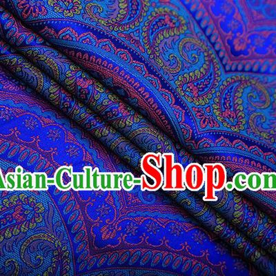 Chinese Traditional Pattern Design Royalblue Brocade Fabric Cheongsam Satin Tapestry Drapery