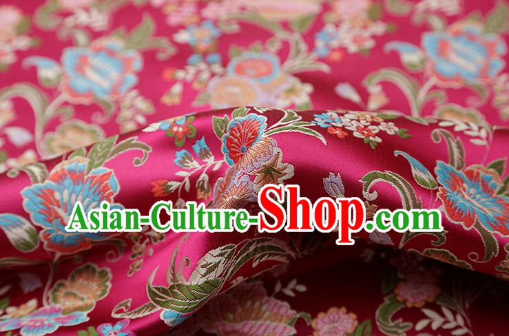 Chinese Traditional Phalaenopsis Pattern Rosy Brocade Fabric Cheongsam Satin Tapestry Drapery Chinese Traditional Phalaenopsis Pattern Rosy Brocade Fabric Cheongsam Satin Tapestry Drapery