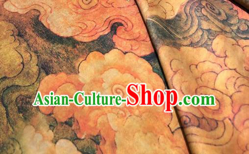 Chinese Traditional Cloud Design Pattern Black Silk Fabric Cheongsam Gambiered Guangdong Gauze Drapery Chinese Traditional Cloud Design Pattern Black Silk Fabric Cheongsam Gambiered Guangdong Gauze Drapery