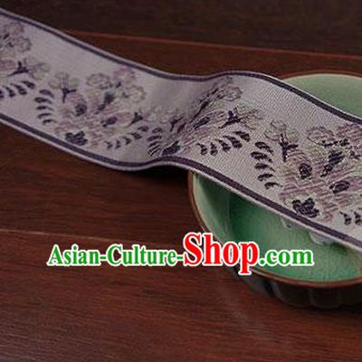 Chinese Traditional Embroidered Purple Band Decorative Border Collar Accessories