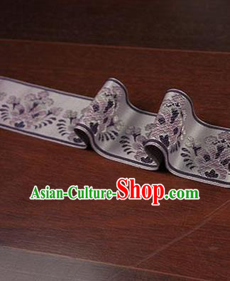 Chinese Traditional Embroidered Purple Band Decorative Border Collar Accessories Chinese Traditional Embroidered Purple Band Decorative Border Collar Accessories